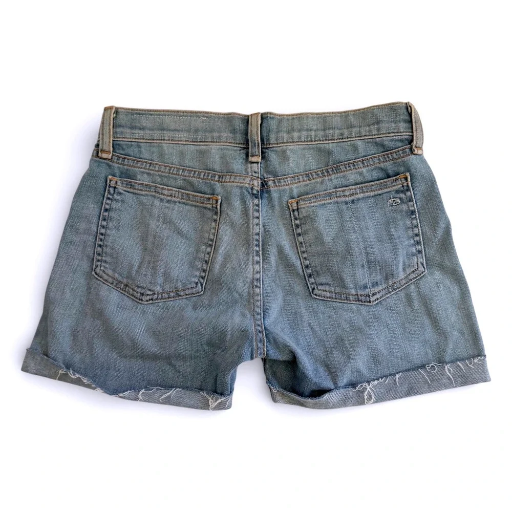 Rag‎ & Bone Light Wash Cuffed Jean Shorts 24 Blue Denim Low Rise Wiley Casual